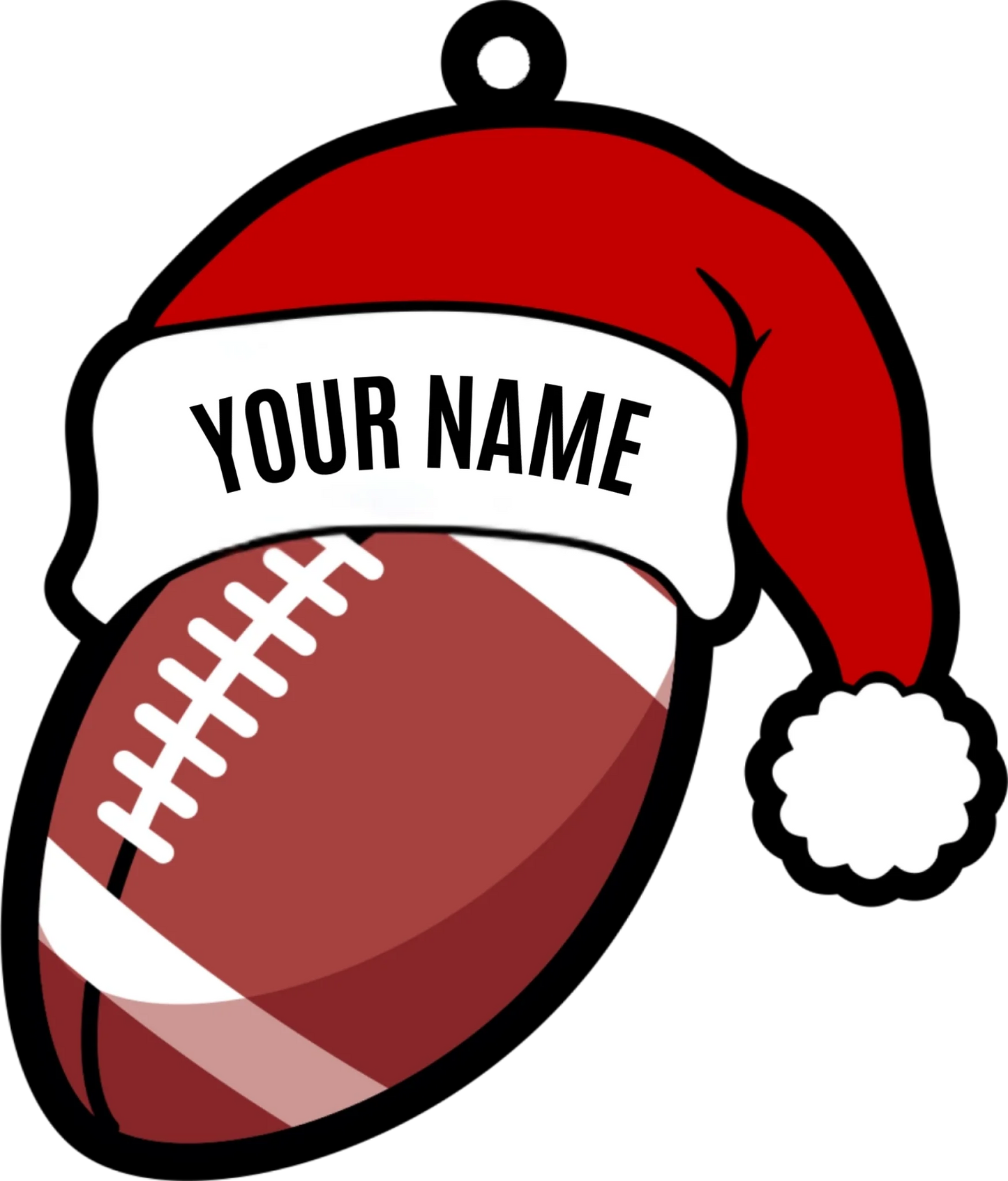 Santa Hat Football Ornament