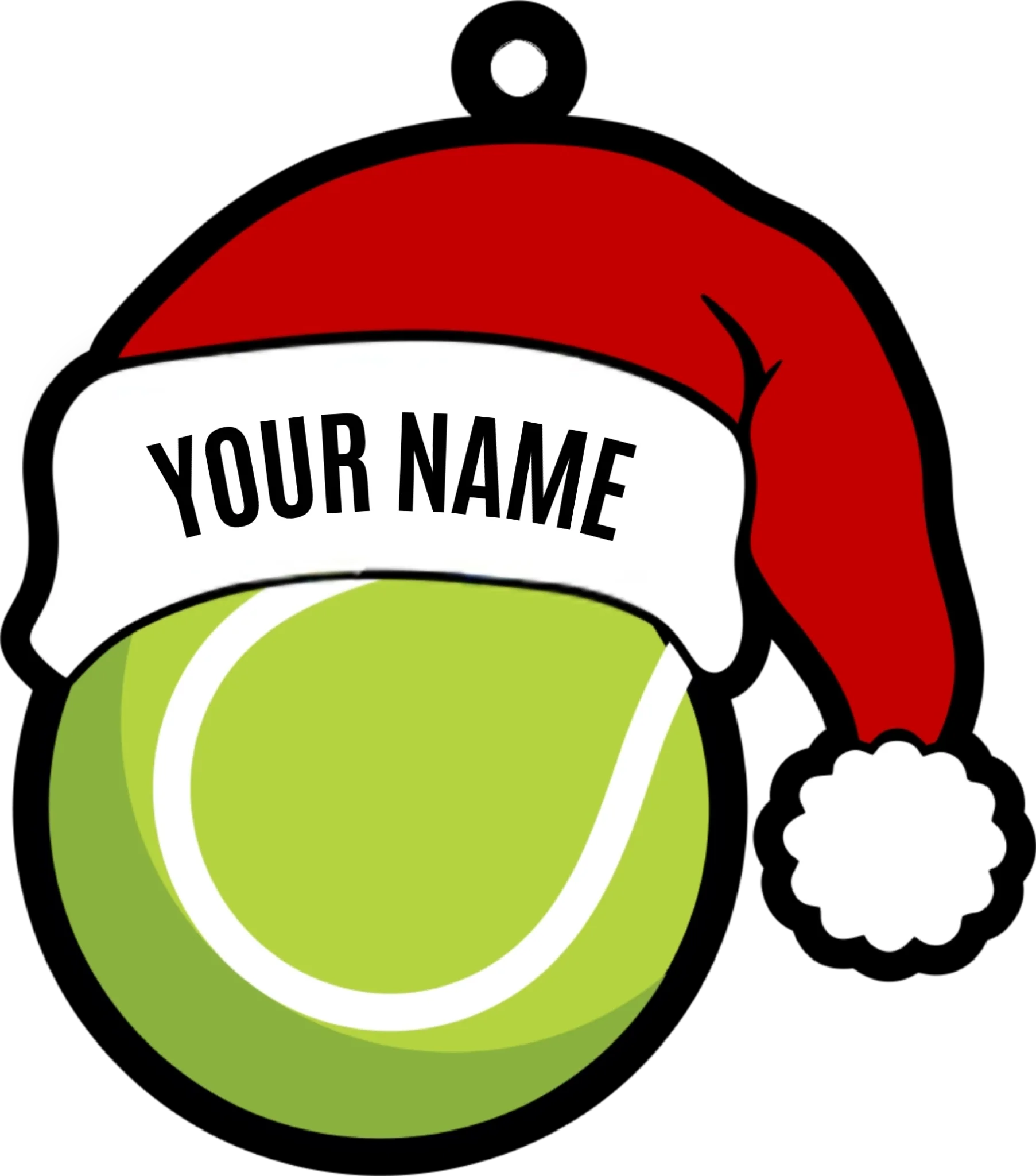 Santa Hat Tennis Ornament