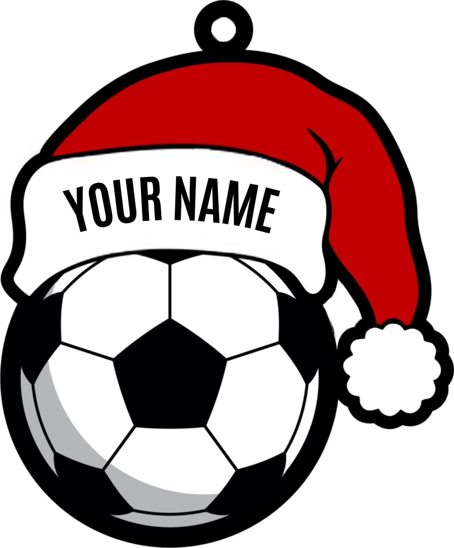 Santa Hat Soccer Ornament