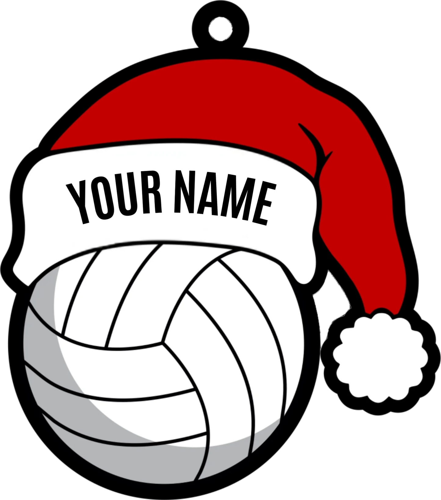 Santa Hat Volleyball Ornament