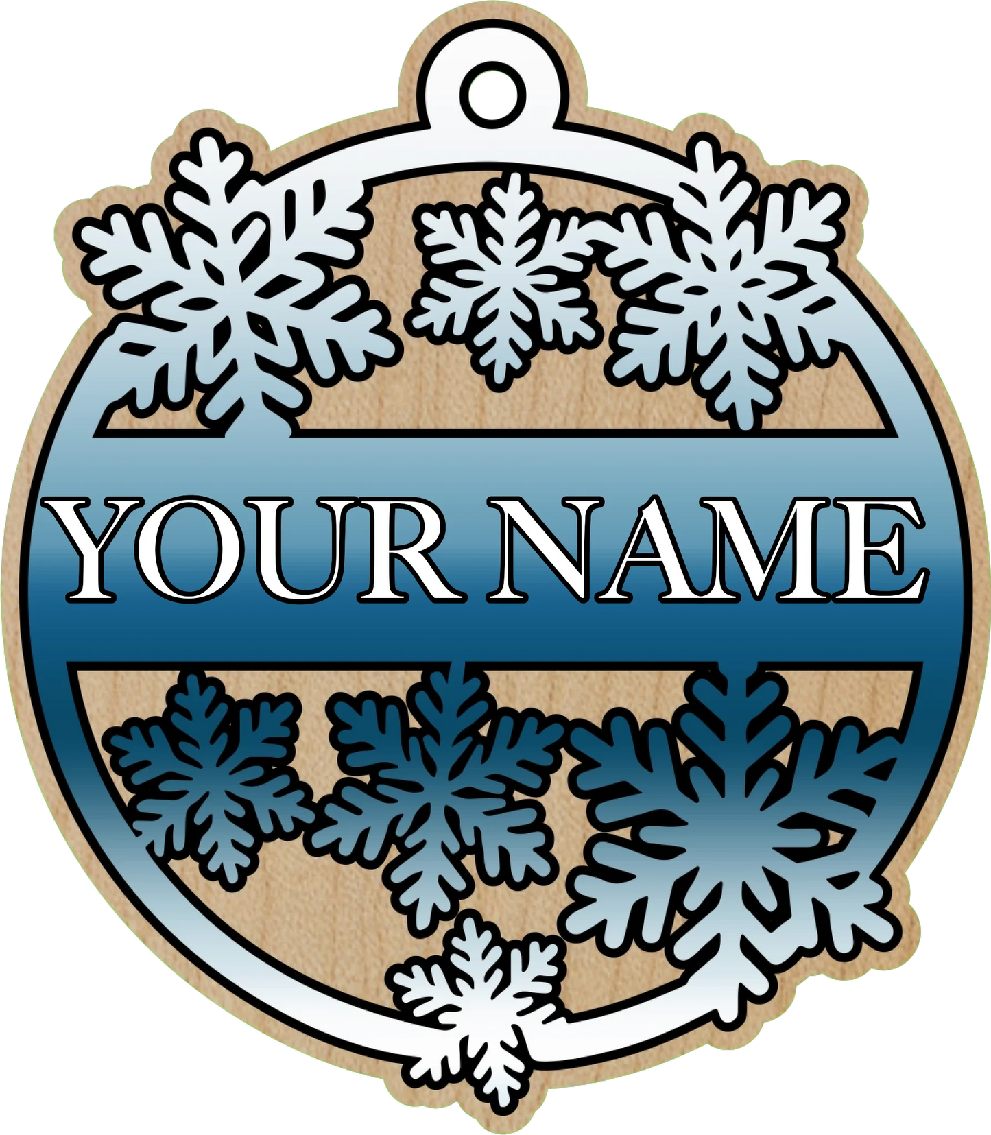 Snowflake Ornamanet two layers with Name 001