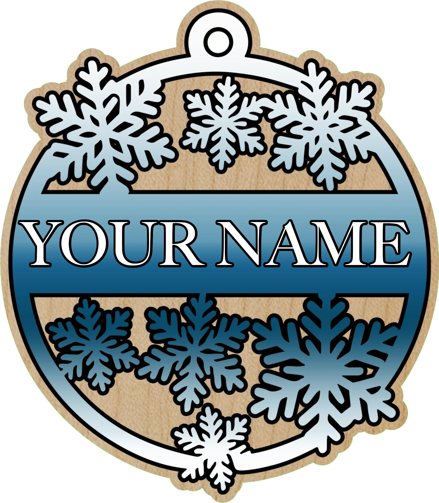 Snowflake Ornamanet two layers with Name 001