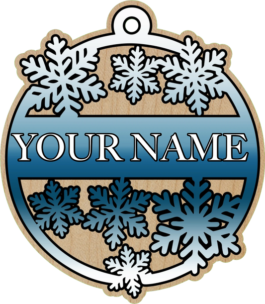 Snowflake Ornamanet two layers with Name 001