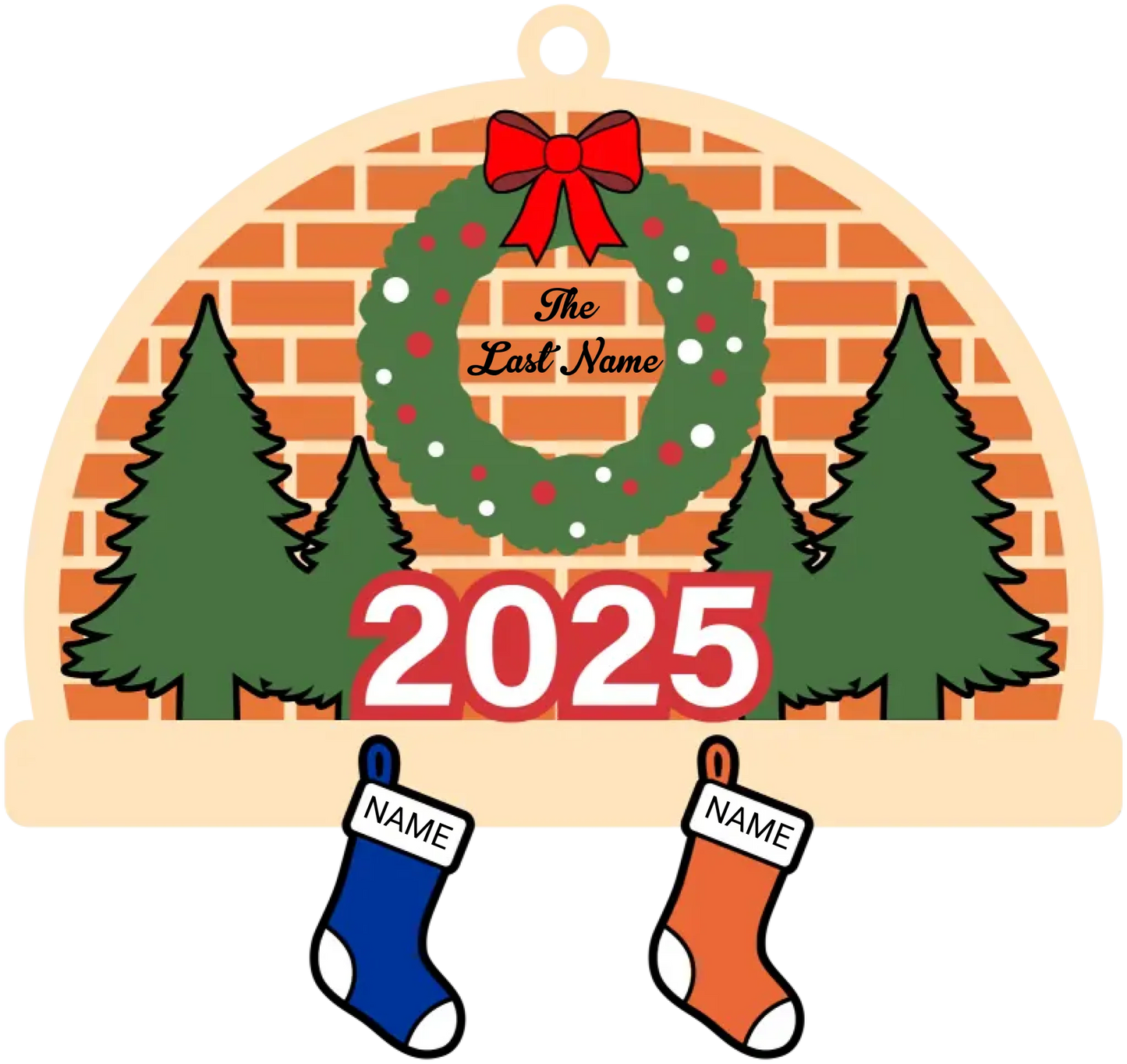 2-Family Christmas Stocckings 001 clip art for web store