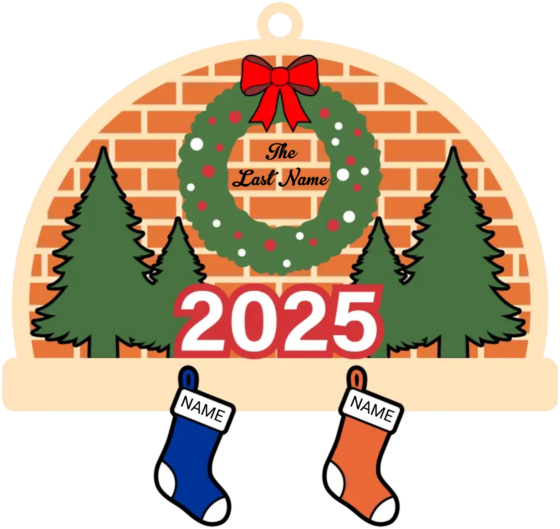 2-Family Christmas Stocckings 001 clip art for web store