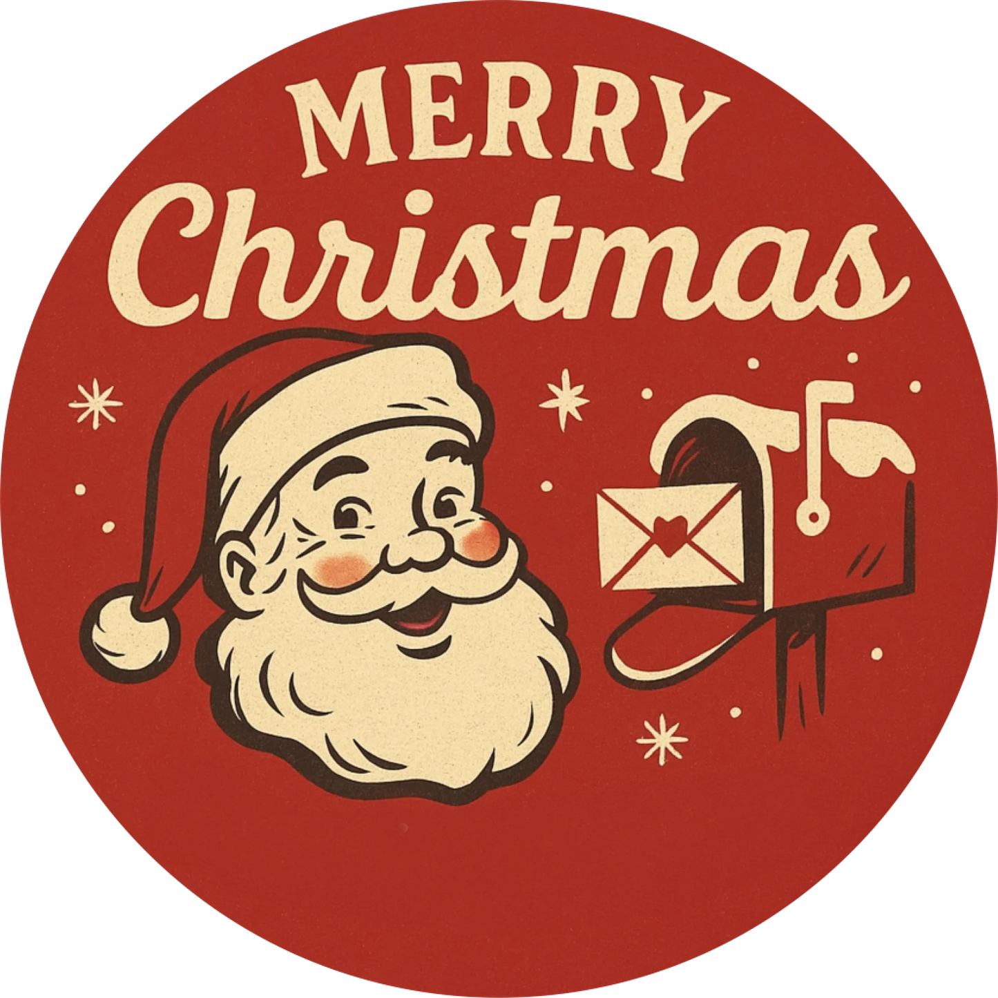 Vintage Series Christmas Ornaments 001 - 05 - Santa Post